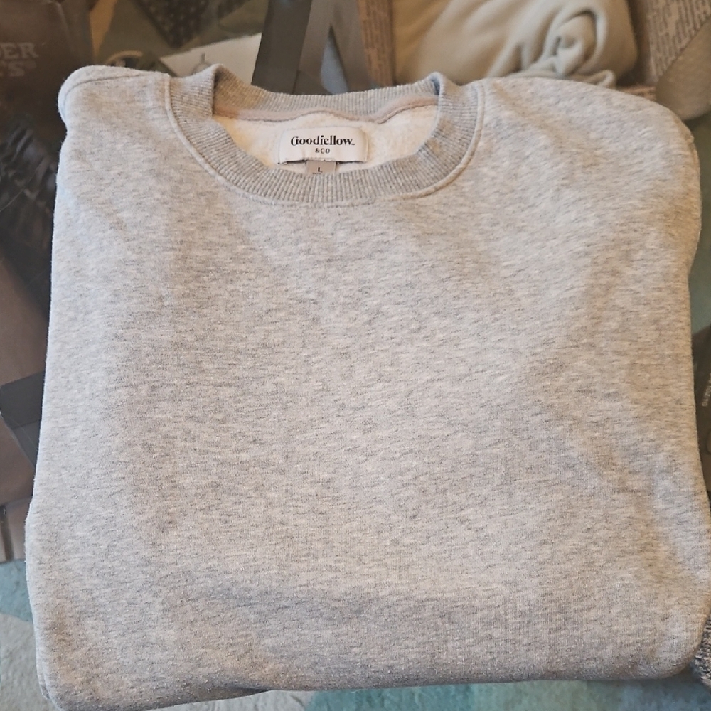Men's Goodfellow & Co. Light Gray Soft Crewneck Sweater Size Large - Picture 10 of 10